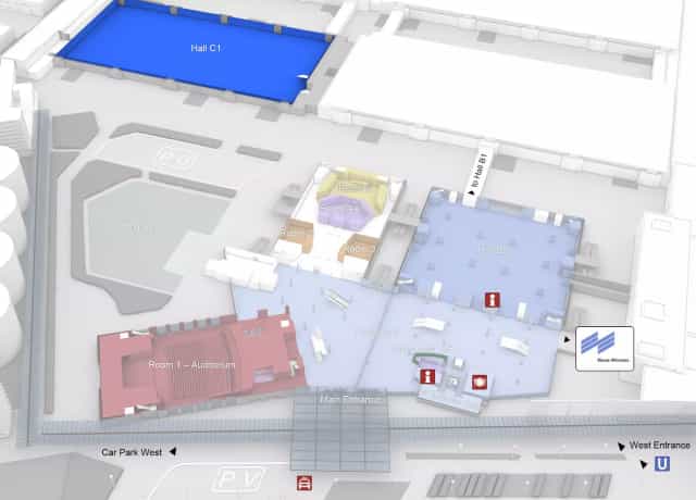 Messe München exhibition hall floor plan, event venue, trade show