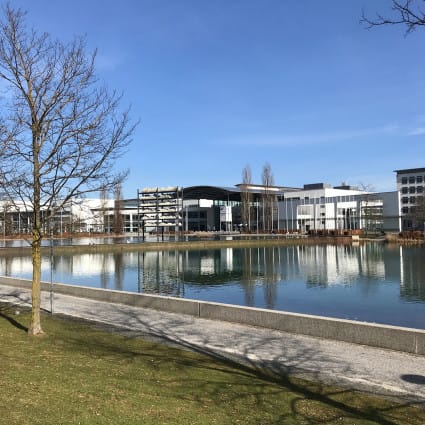 Messe München event hall, modern venue, conference networking