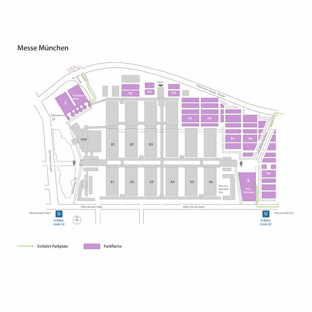 Messe München site map, event venue, convention center plan