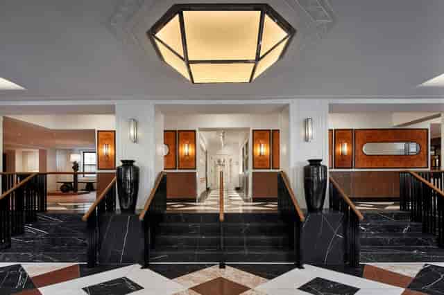 Art Deco lobby, marble staircase, DC event venue