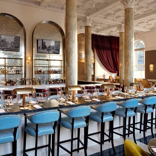 Elegant bar at Café Riggs, perfect for upscale events in Washington DC.
