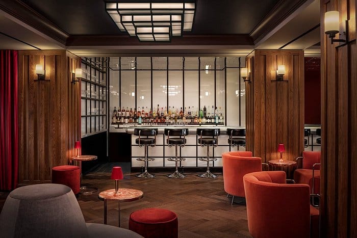 Sophisticated lounge at Café Riggs, ideal for networking events and cocktail receptions.