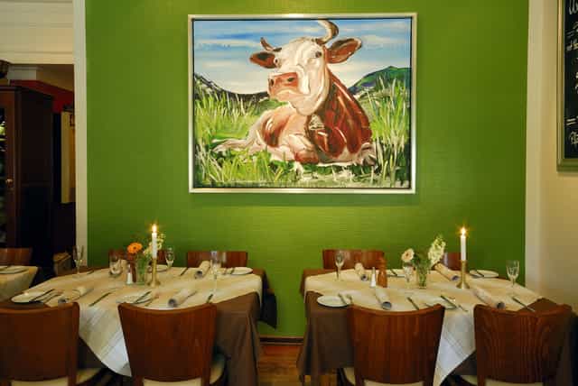 Ebert Restaurant private dining, green walls, intimate event