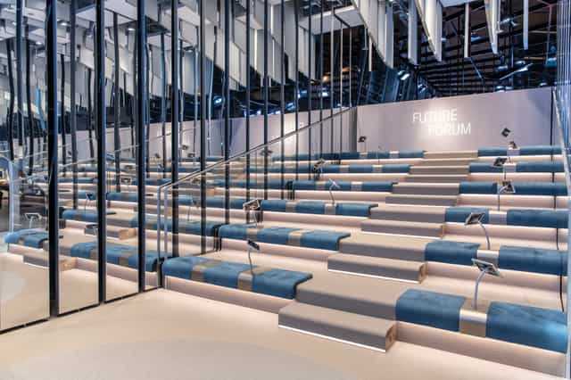BMW Welt Brand Spaces tiered seating event tech