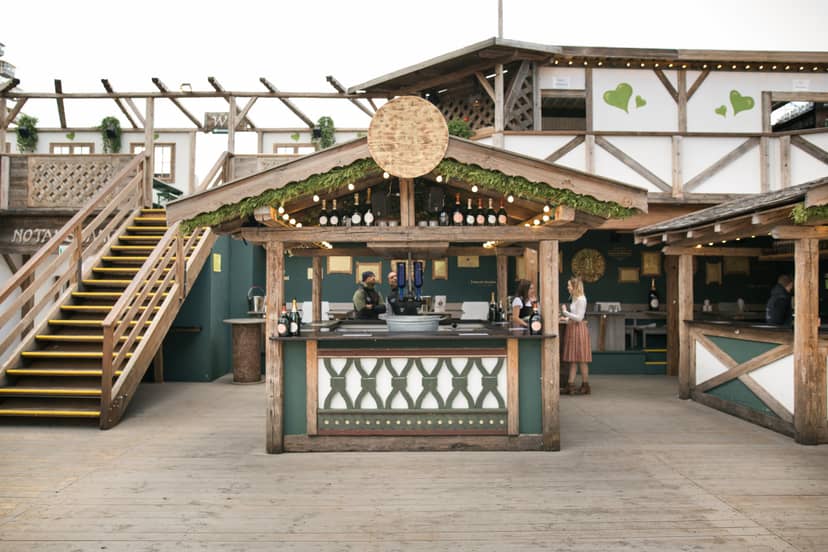 Rustic Käfer bar event, outdoor festival, live music