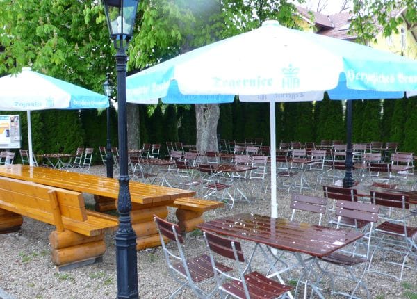 Hotel Neuwirt beer garden Oktoberfest seating
