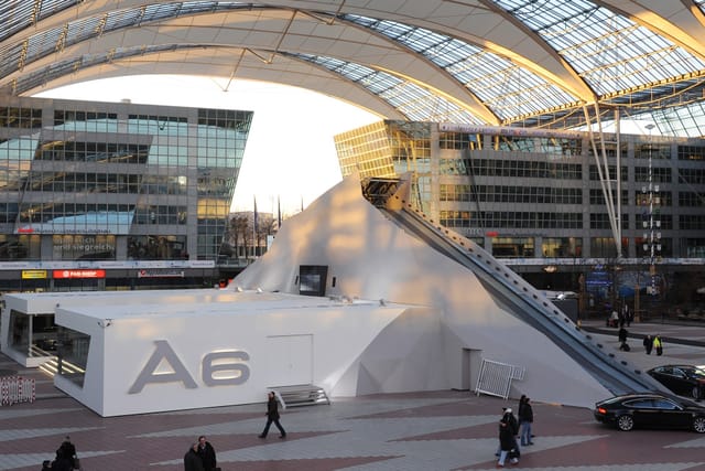 Audi event, Munich Airport, modern launch space