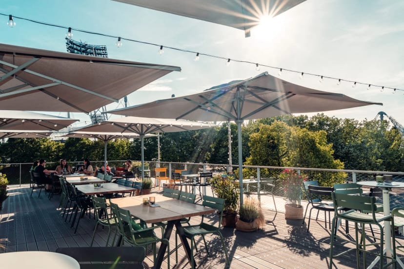Outdoor venue Coubertin event space modern greenery