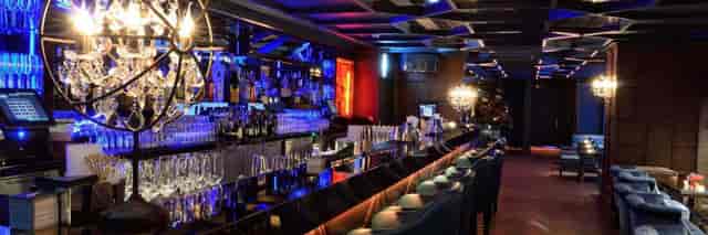 London nightclub bar, chic event space, networking party