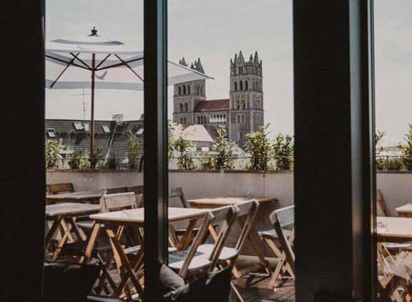 Rooftop bar Flushing, cathedral view, wedding reception