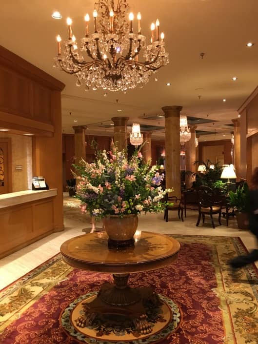 St. Paul Hotel lobby, elegant floral, wedding reception venue