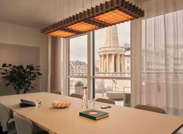 Modern boardroom, natural light, executive meetings, corporate events