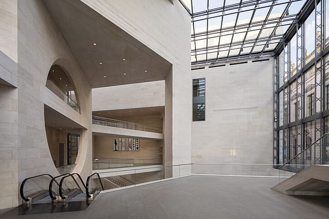 Deutsches Museum foyer, modern atrium, event registration, reception