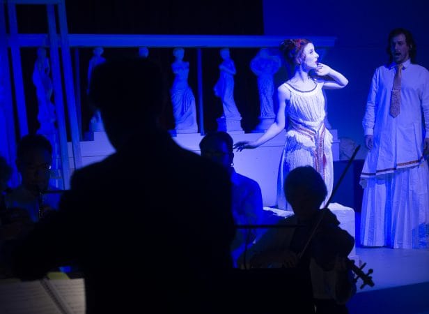 Pasinger Fabrik theatre stage with dramatic lighting, live performance event