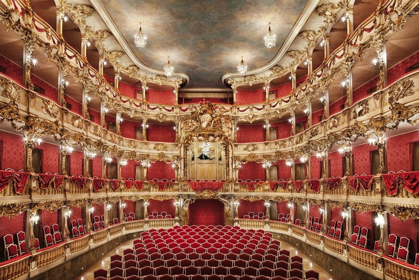 Historic opera hall, red velvet, gala, awards