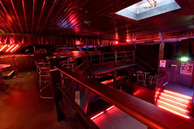Club backstage modern industrial event lighting