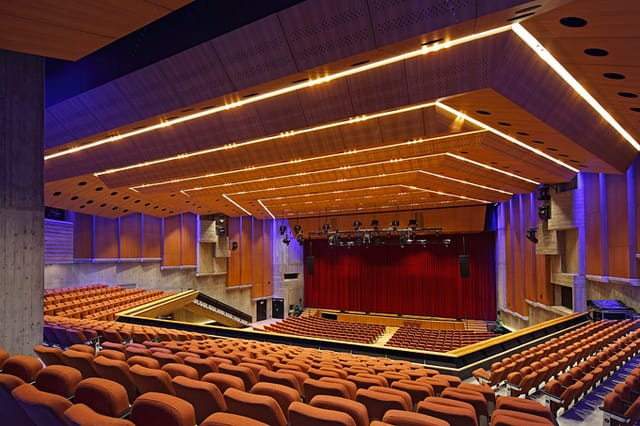 Congress Hall auditorium, tiered seating for corporate presentations and awards galas.