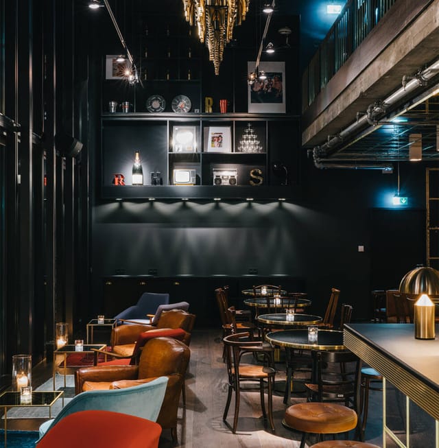 Ruby Lilly cafe featuring industrial decor for intimate networking and VIP hospitality events.