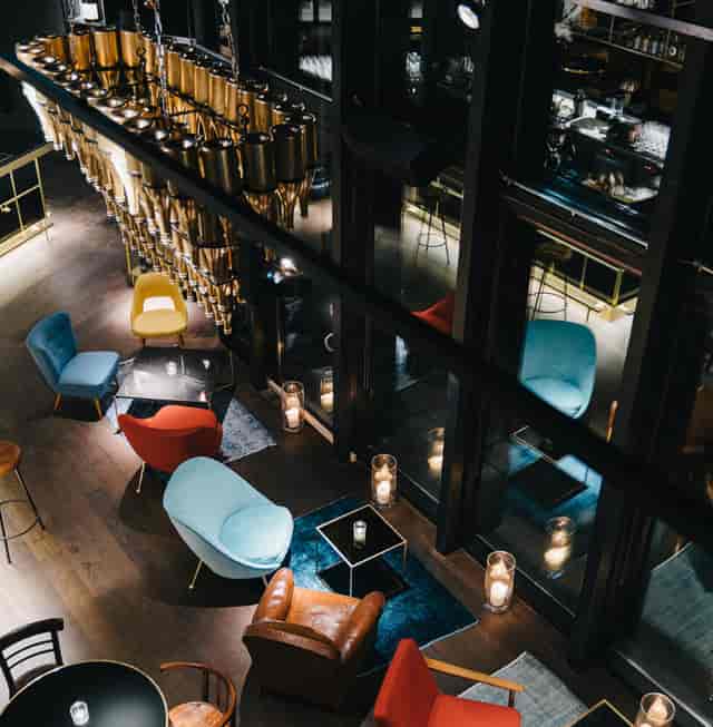 Modernist lounge at Ruby Lilly, ideal for VIP receptions and intimate networking events.