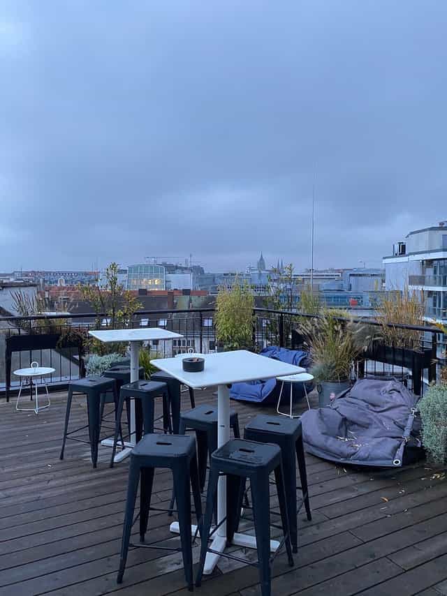 Ruby Lilly rooftop terrace with city views, ideal for outdoor corporate events or private parties.