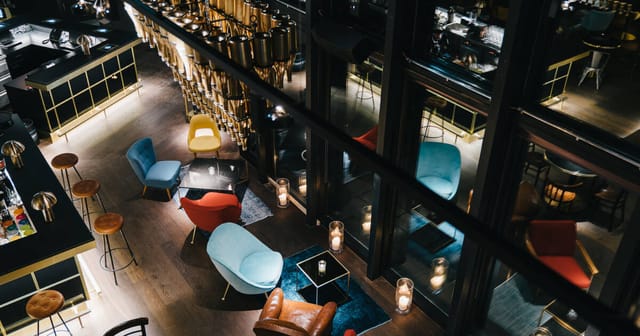 Ruby Lilly restaurant lounge with stylish seating for networking receptions and VIP events.