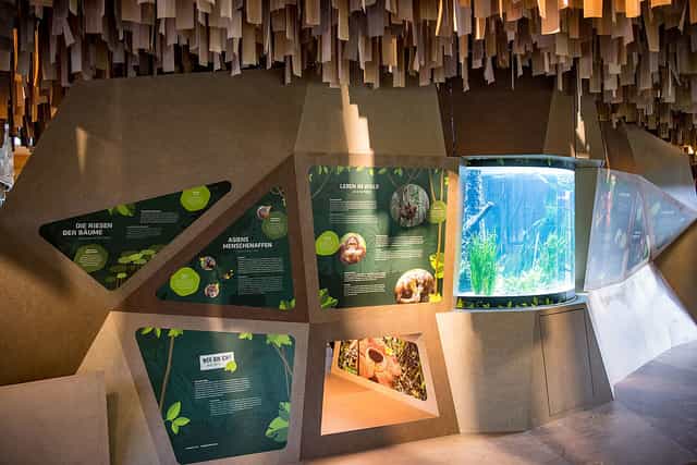Jungle Pavilion modular installation for immersive trade show and museum event activations.