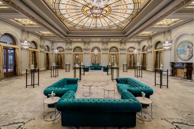 Luxury ballroom with lounge seating for cocktail receptions and networking events at InterContinental.