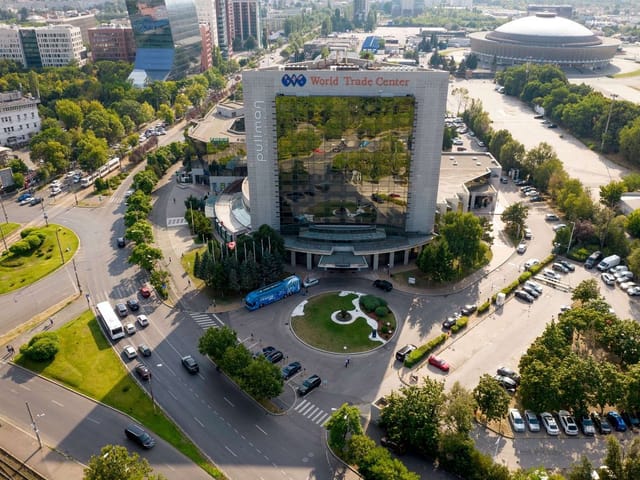 Pullman Bucharest World Trade Center conference hall for corporate events and business meetings.