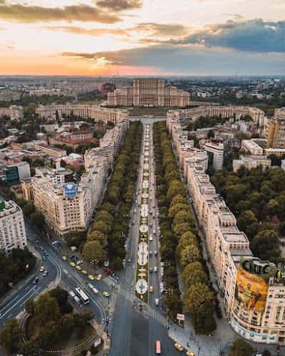 Sala Șah event venue with Parliament backdrop for large-scale outdoor activations and city parades.