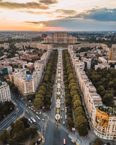 Sala Șah event venue with Parliament backdrop for large-scale outdoor activations and city parades.