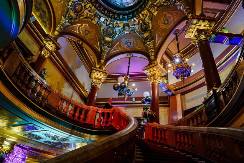 Elliptical Hall at Palace Casino with historic staircase for gala and brand activation events.