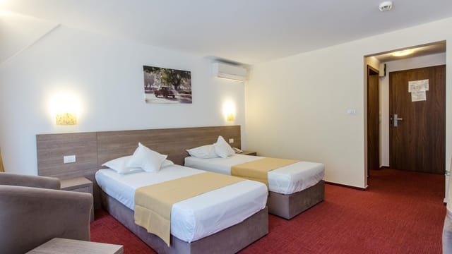 Twin guest room at Hotel Herastrau for budget event accommodation and group housing.