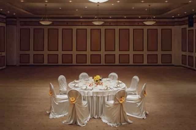 Empty ballroom at CARO Urban Resort, versatile event space for corporate or wedding venue rental.