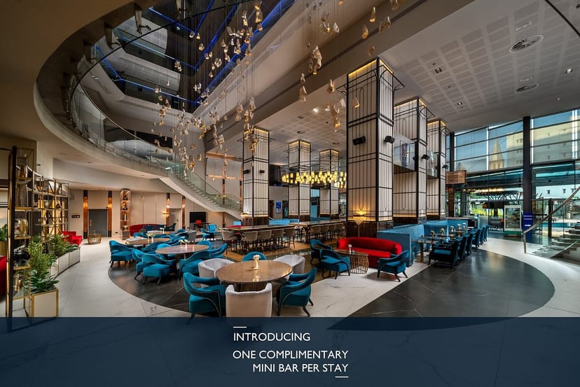 Lobby Bar at CARO Urban Resort for networking events and corporate breakout sessions.