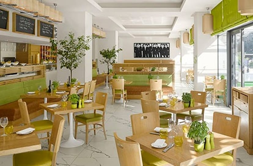 Modern Caffe Citta restaurant dining space for corporate luncheons and breakout sessions.
