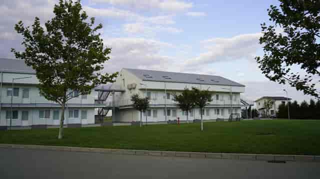 Utilitarian lounge at Bucharest Events Center, ideal for budget-friendly group housing or field ops.