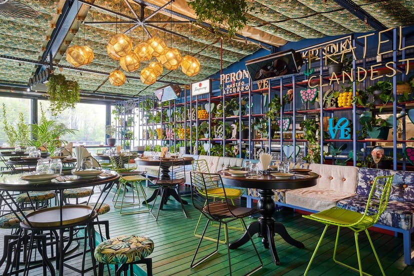 Fratelli terrace venue: stylish indoor-outdoor space for corporate dining and networking events.