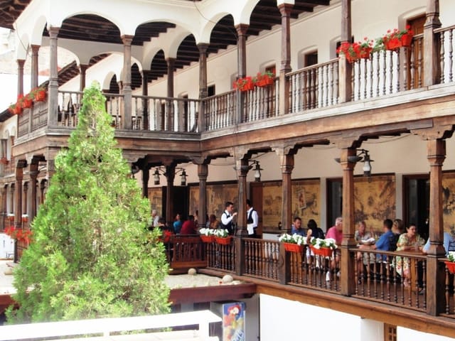 Voivodal Hall at Hanu' lui Manuc, historic tiered courtyard for networking events and dinners.