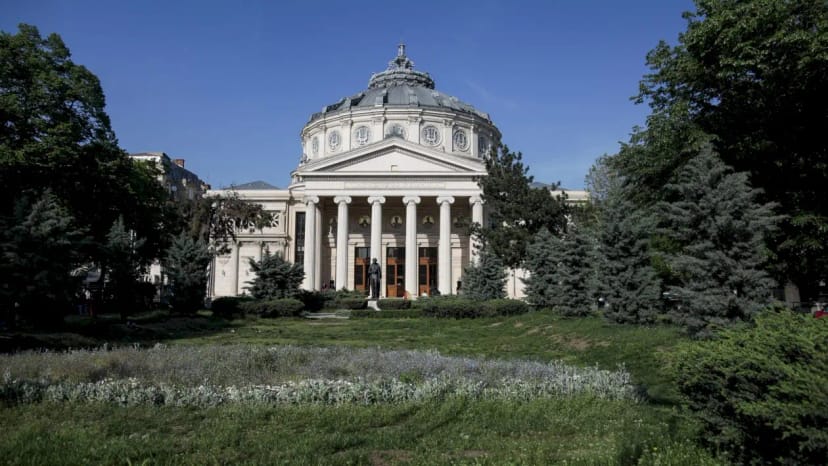 Romanian Athenaeum historic concert hall, grand architectural venue for gala dinner and ceremonies.