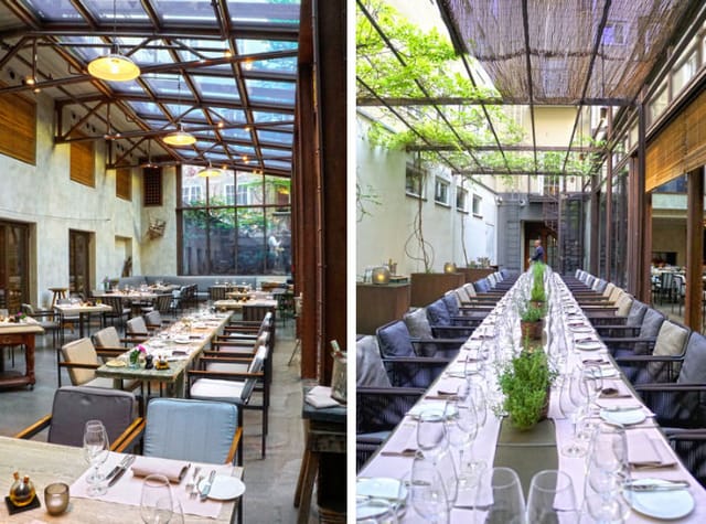 Bayerischer Hof restaurant event space with elegant seating and natural light, ideal for gatherings.