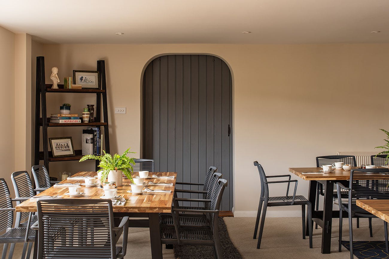 Breakfast Room at Brookfield Barn: inviting meeting space for workshops and gatherings.