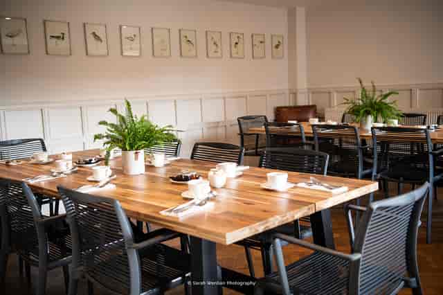 Elegant dining space in Brookfield Barn, perfect for intimate meetings and networking events.