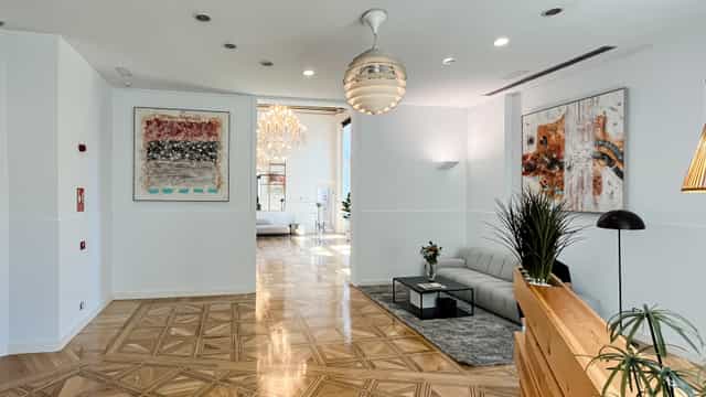 Main Hall at Gran Vía Venue reception area with modern decor for events and meetings.