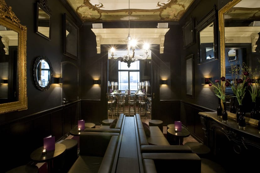 Moody lounge bar at Canal House for VIP receptions and brand activations.