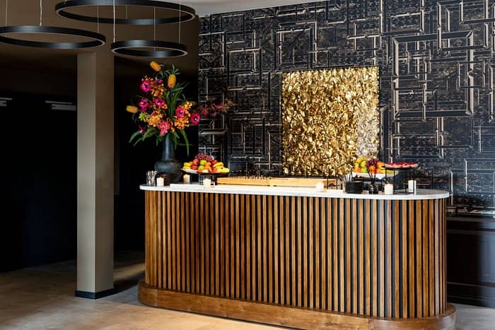 Upscale event breakout station at Apollo Hotel Amsterdam for premium corporate meetings.