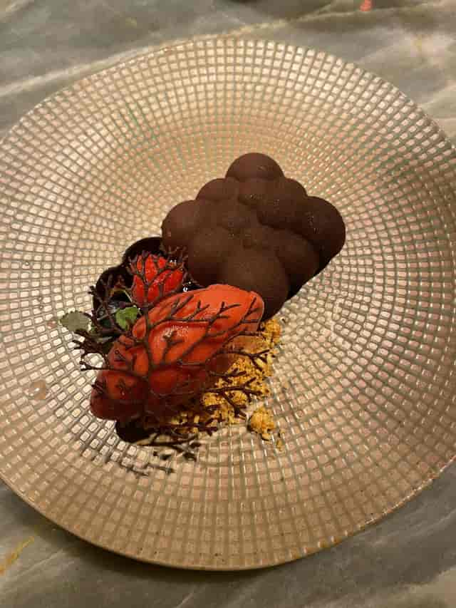 High-end plated dessert in The Siren private dining room for gala dinners and VIP events.