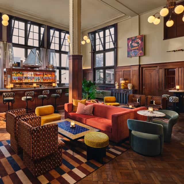 Salotto at The Hoxton Amsterdam: intimate lounge seating for networking receptions and mixers.