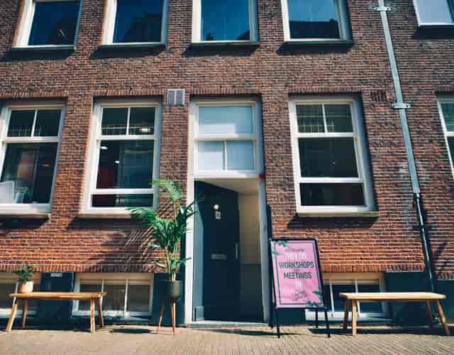 Charming DeepSpace venue entrance for boutique workshops and intimate offsite meetings.