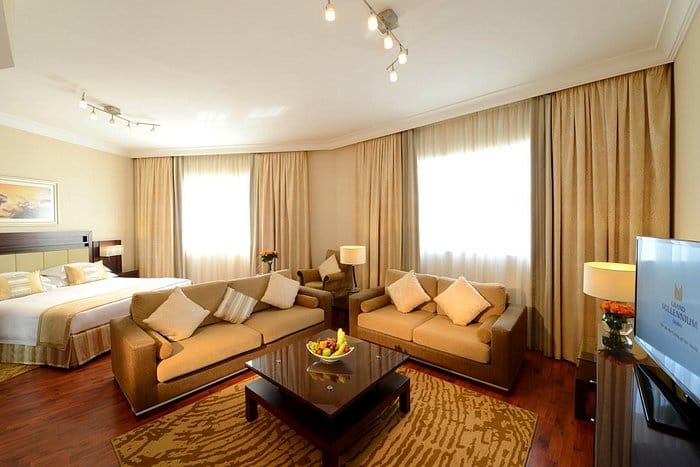 Luxury VIP suite at Grand Millennium Hotel Dubai for corporate events and executive meetings.