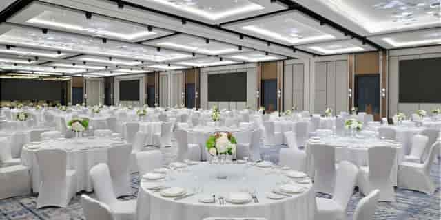 Al Baraha Ballroom with modern lighting set for corporate galas and upscale conferences.